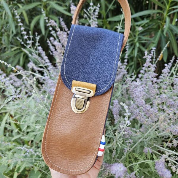 personnalisable sacoche étui en cuir pour boules de pétanque triplette lcdjeanne camel moutarde