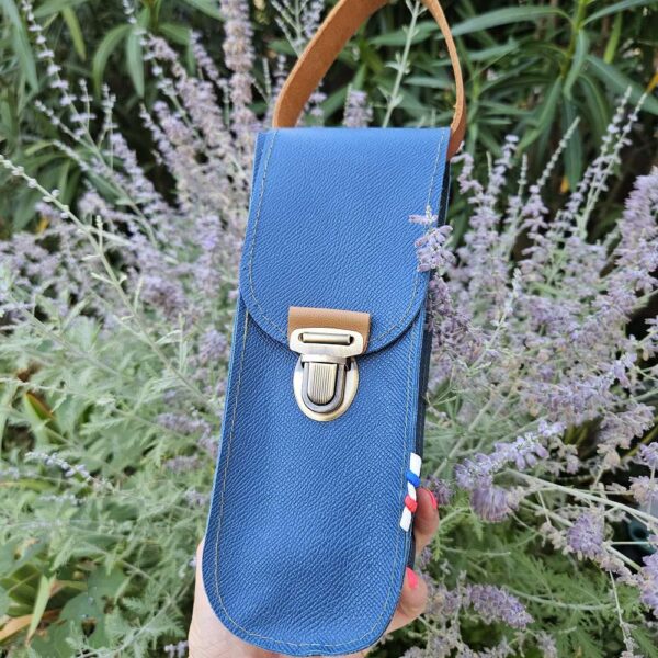 personnalisable sacoche étui en cuir pour boules de pétanque triplette lcdjeanne pétrole